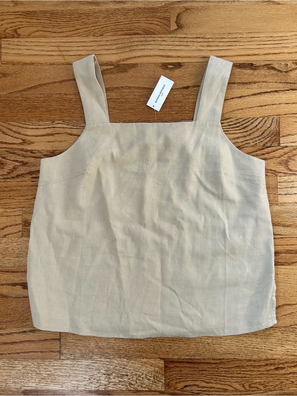 NWT Banana Republic Sleeveless Square-Neck Linen Blend Tank Top - Cream